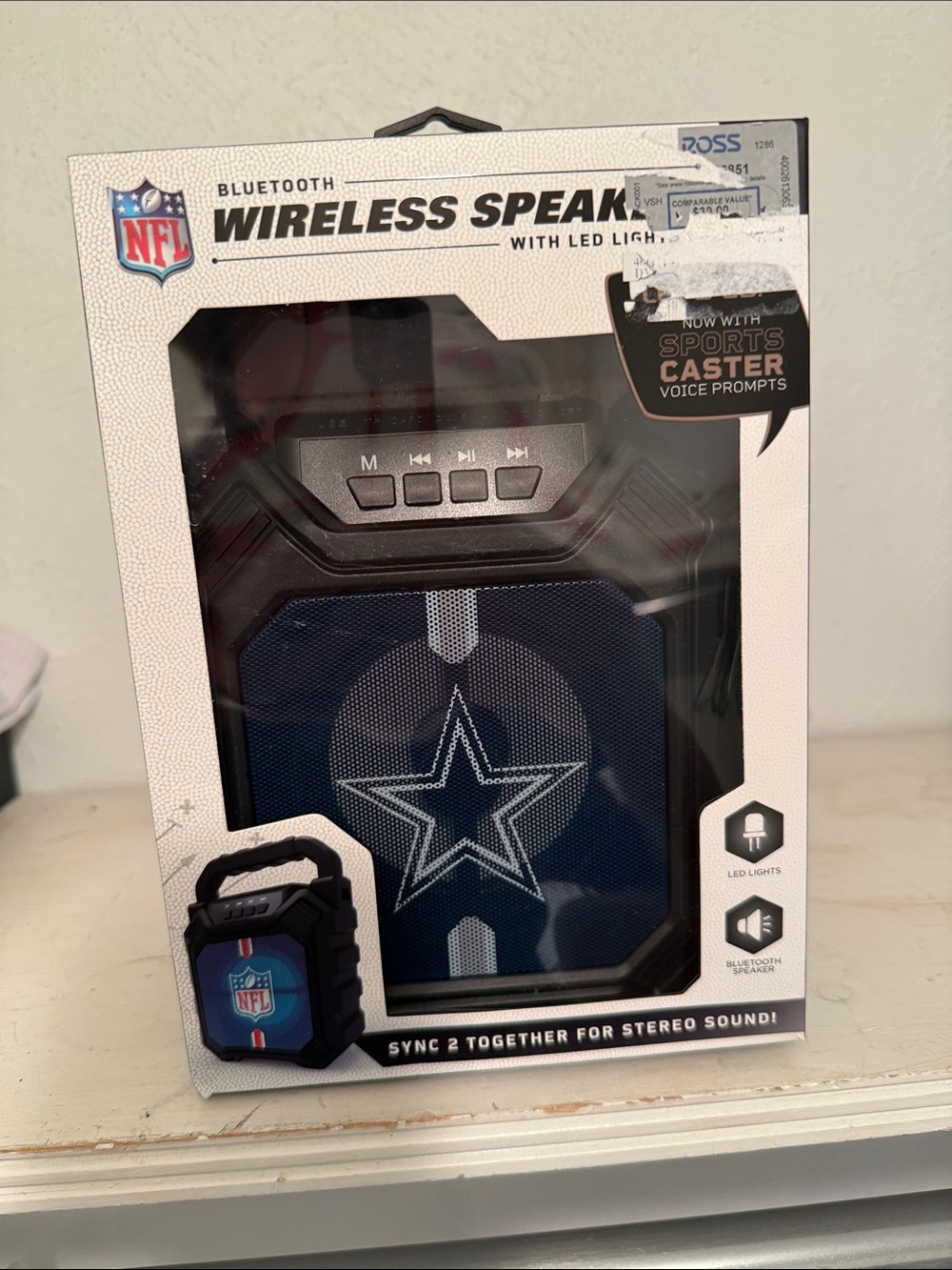 NFL Portable Bluetooth Speaker with Dallas Star Accent - Blue/Black